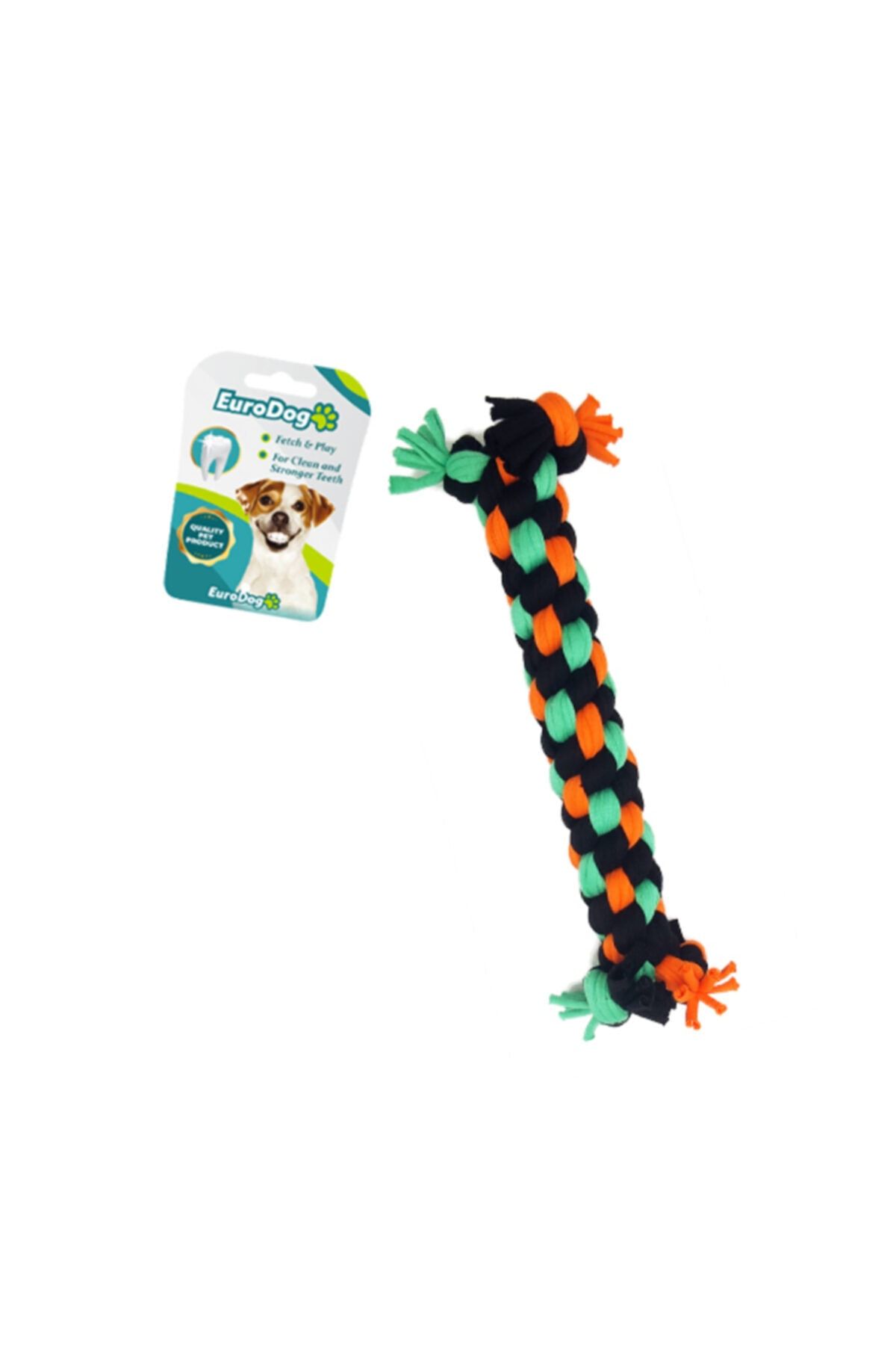 Durbuldum Eurodog Dumbell Diş Ipi Siyah Yeşil Turuncu 14 Cm