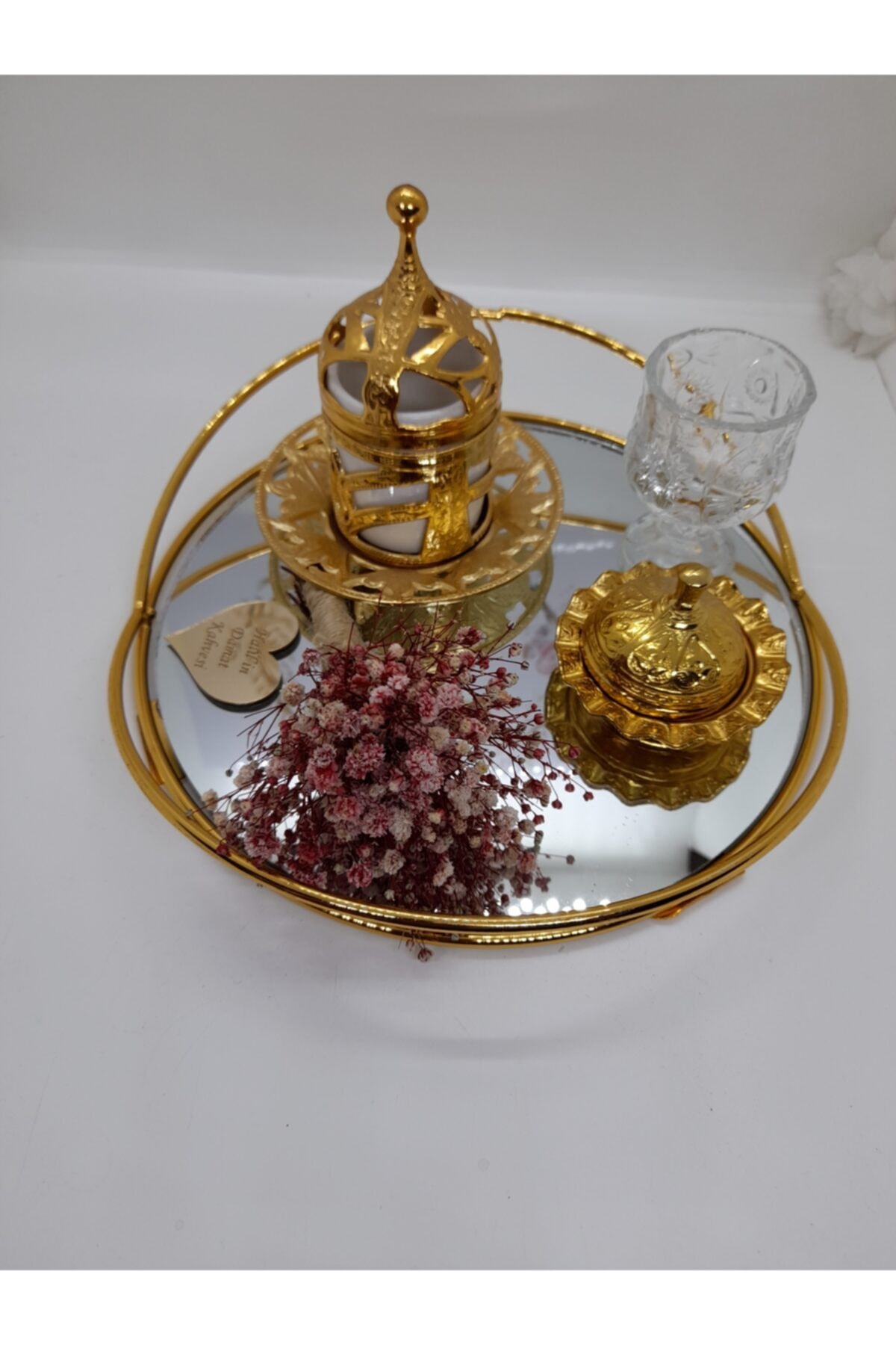 Gelin & Çikolata Evi Damat Fincanı Gold Kelebek Model Damat Kahve Fincanı Özel Set