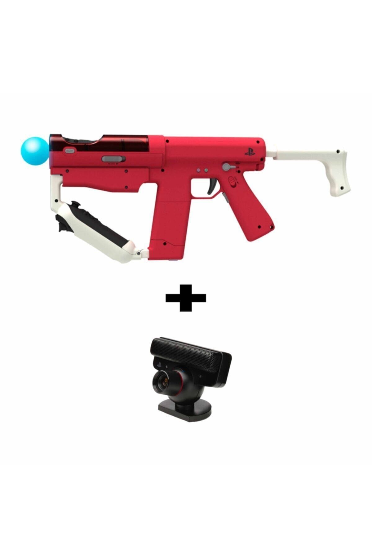 Sharp Playstation 3 Move Shooter Tam Set Move Kol Ps3 Kamera Navigatör Ps3 Tüfek Teşhir Kırmızı