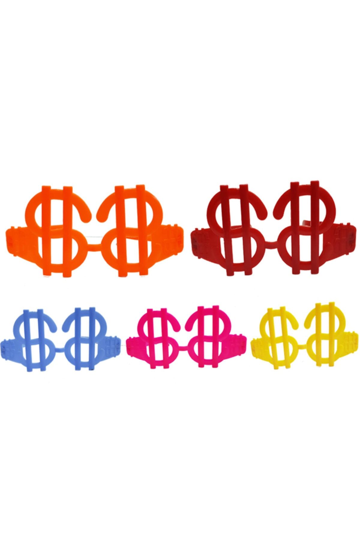 HTMagaza Büyük Dolar Parti Gözlüğü Neon Renk 12 Adet