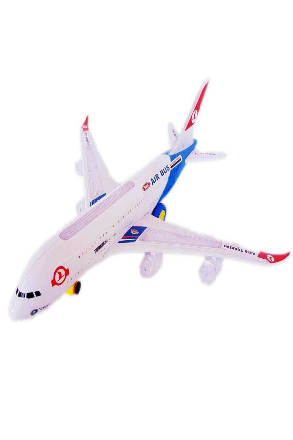 Enhoştoys Oyuncak Uçak Işıklı Sesli Hareketli Thy Yolcu Uçak Araba 45cm Toy24001