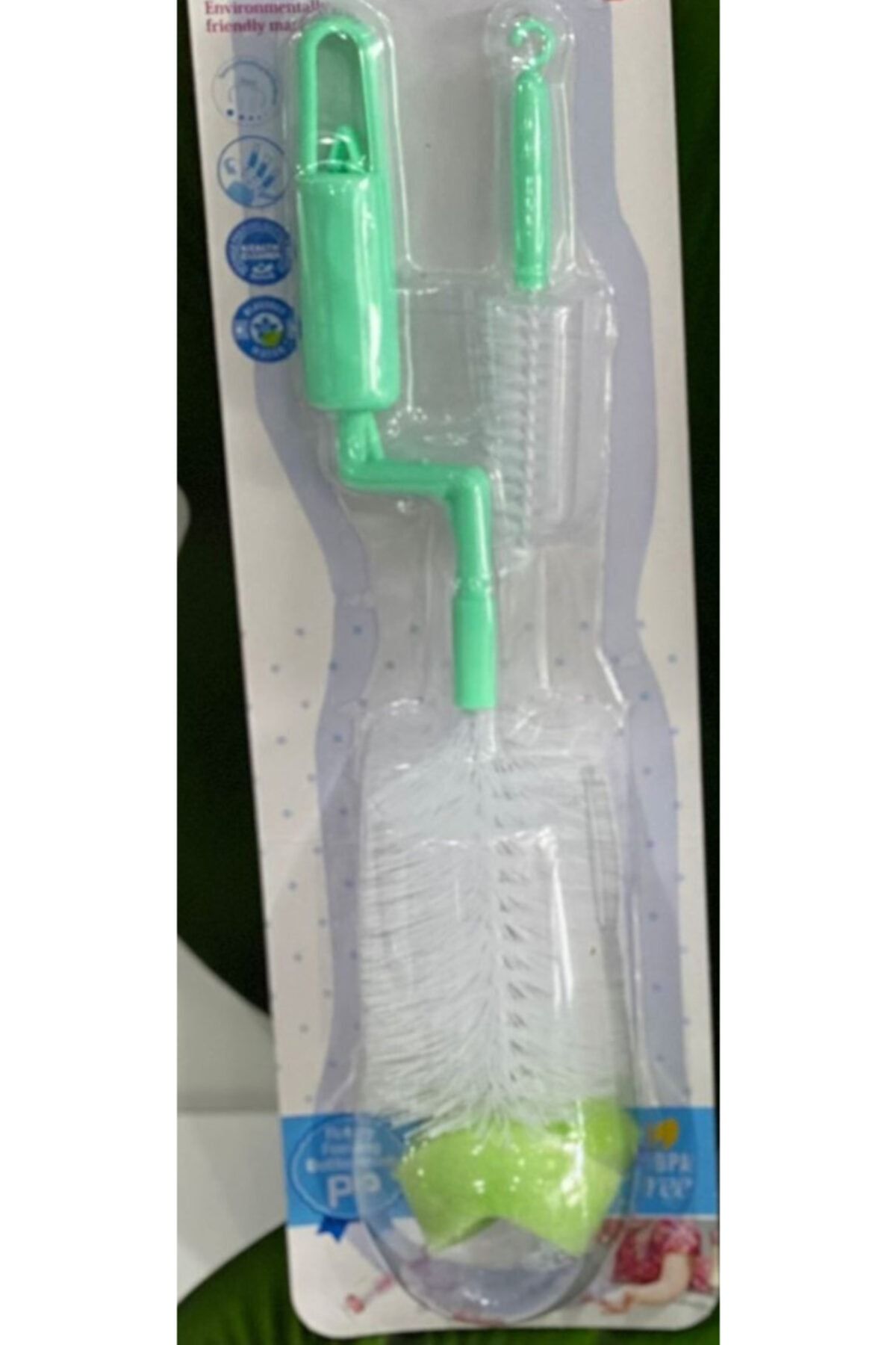 HibanaHome Plastik Biberon Ve Şişe Fırçası (28cm)-yeşil
