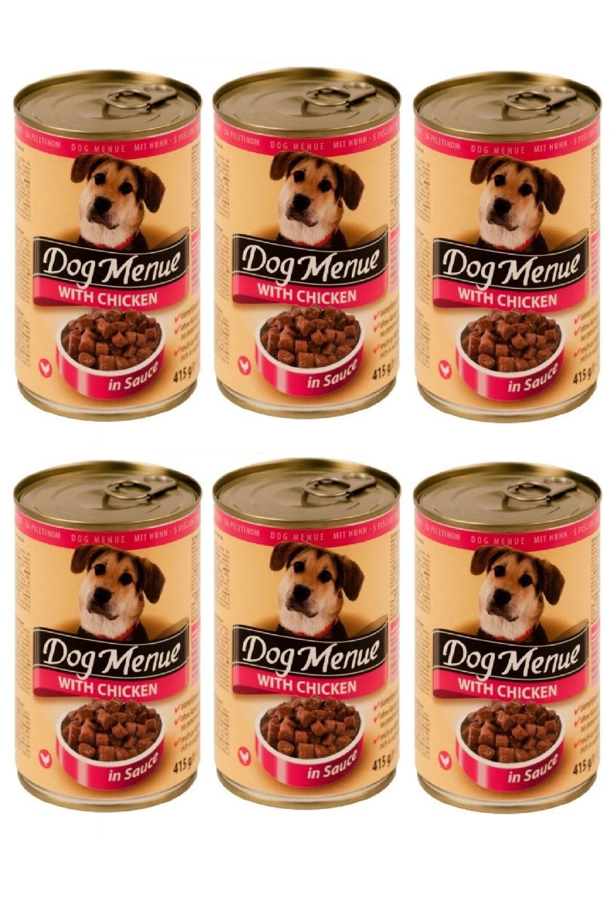 Dog Menue Konserve Tavuklu Köpek Maması 415 Gr X 6 Adet