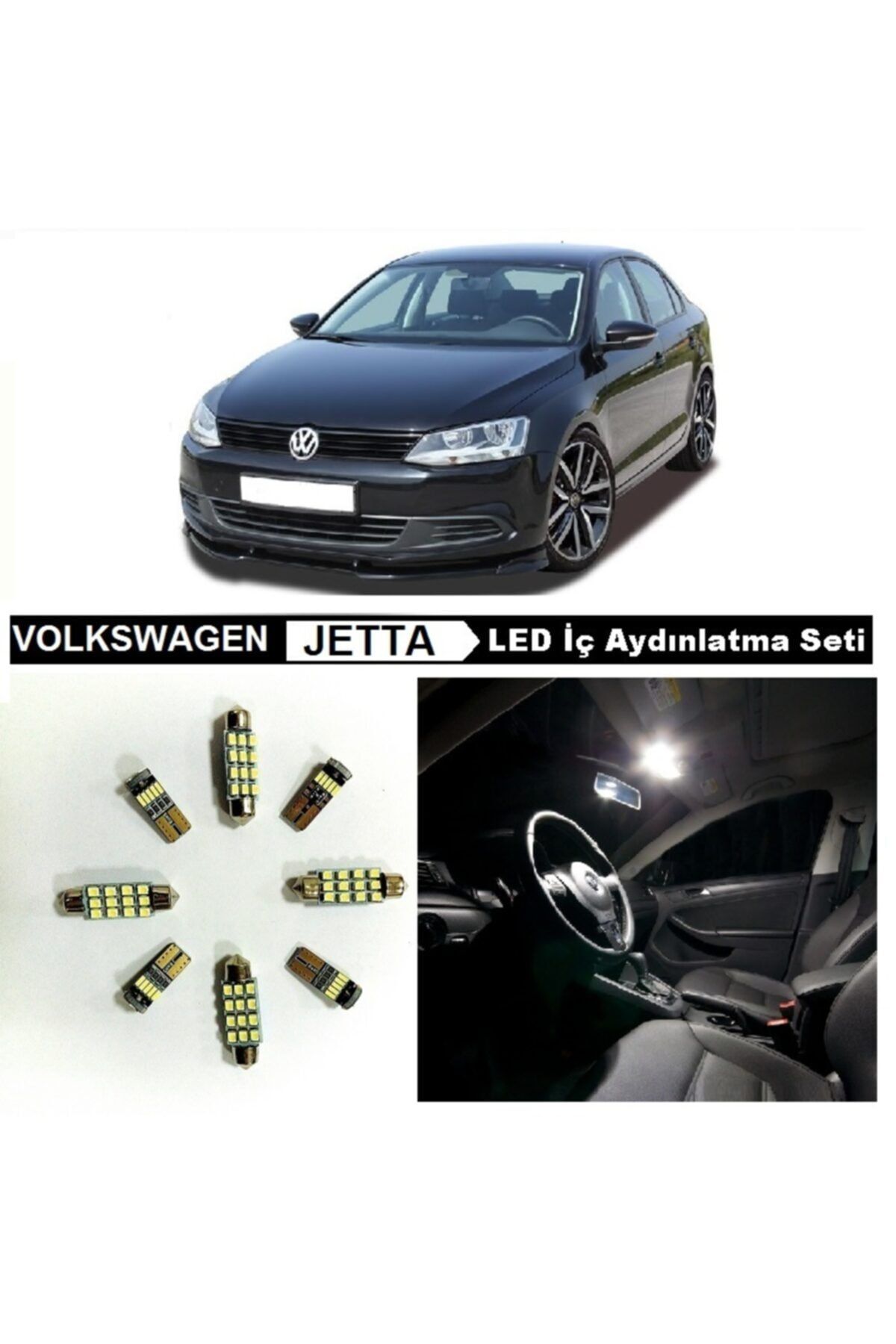 Fardoktoru Vw Jetta Mk6 Komple Beyaz Led Iç Aydınlatma Ampul Seti