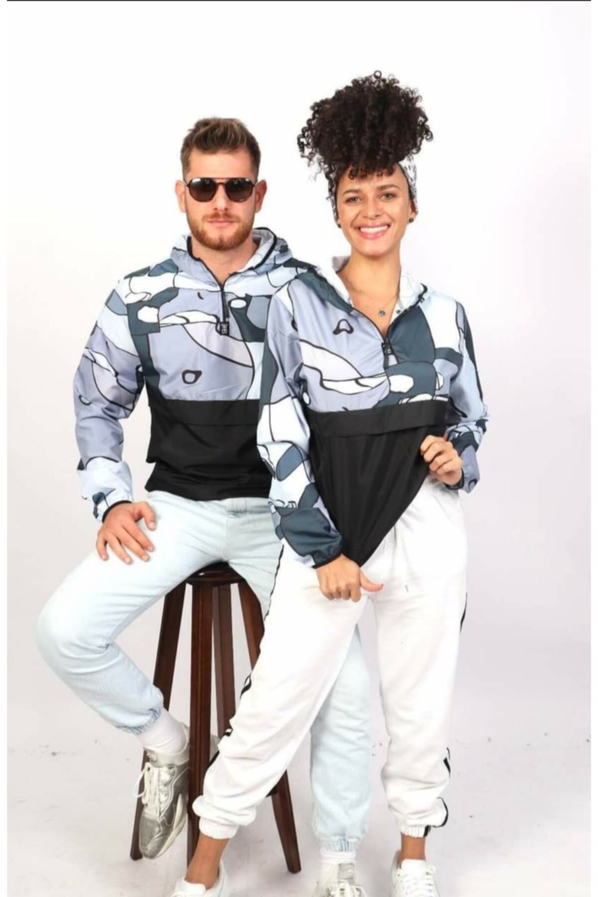 Rosemay Unisex Desenli Yağmurluk Yeni Sezon