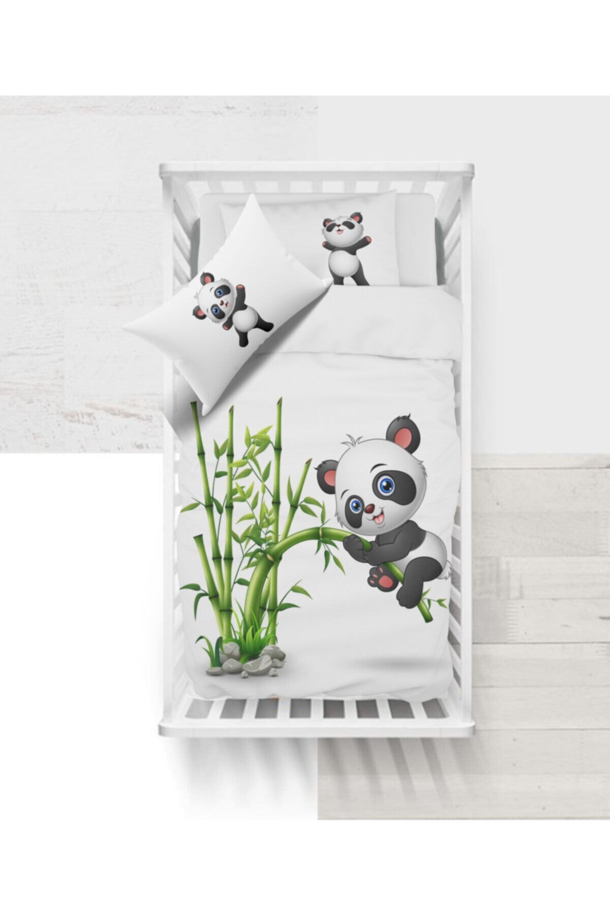 G&C.co Sevimli Panda Desenli Bebek Nevresim Takımı