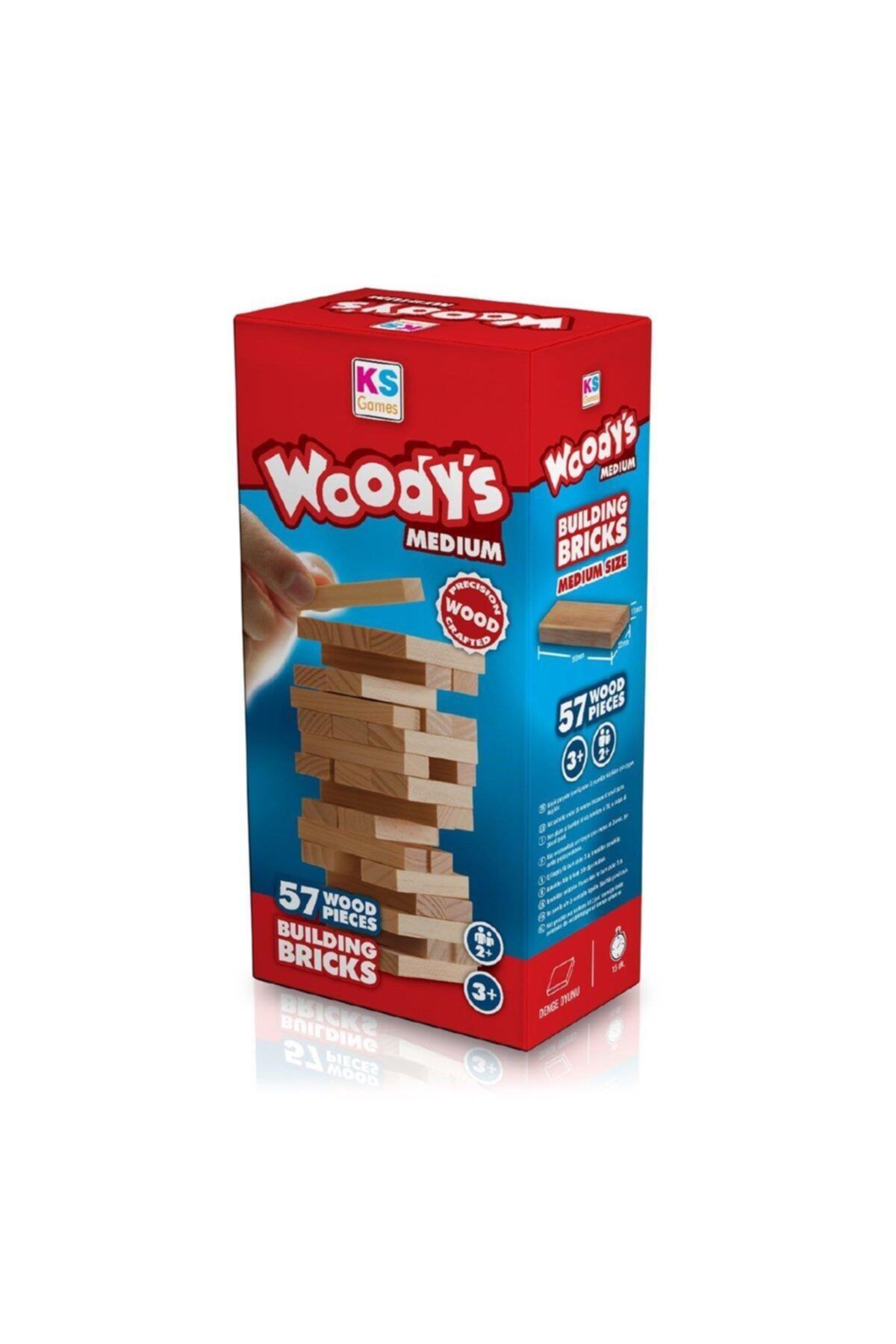 Ks Puzzle Marka T101_1 Ks Games, Woody's Medium Ahşap Denge Oyunu 57 Parça Pedallı Araçlar