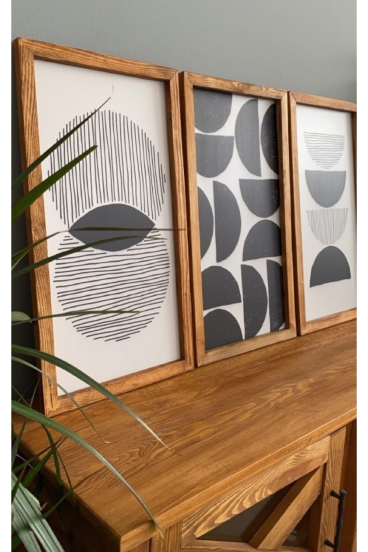 woodhomeworks Gerçek Ahşap Salon Dekor 3 Parça