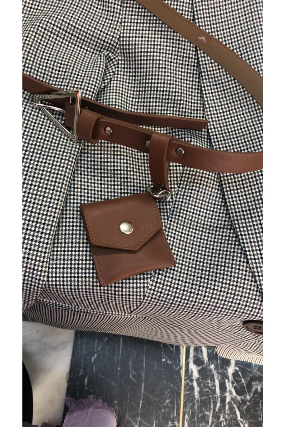 BRAND&BELT Svk0017 Taba Renkli Çantalı Bel Kemeri