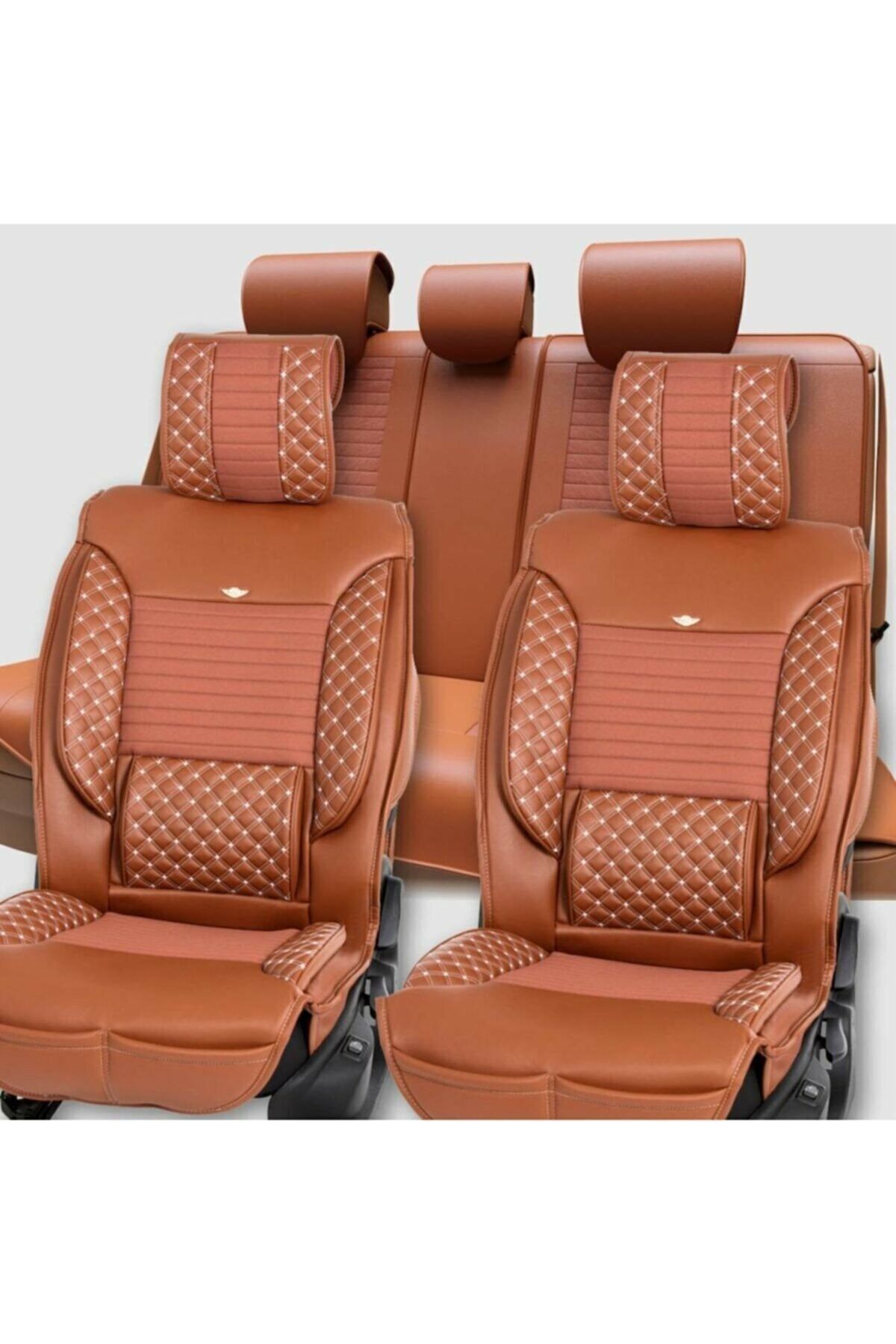 Stil Kia Rio Yeni Lüks Deri Oto Koltuk Kılıfı Ön/arka Set