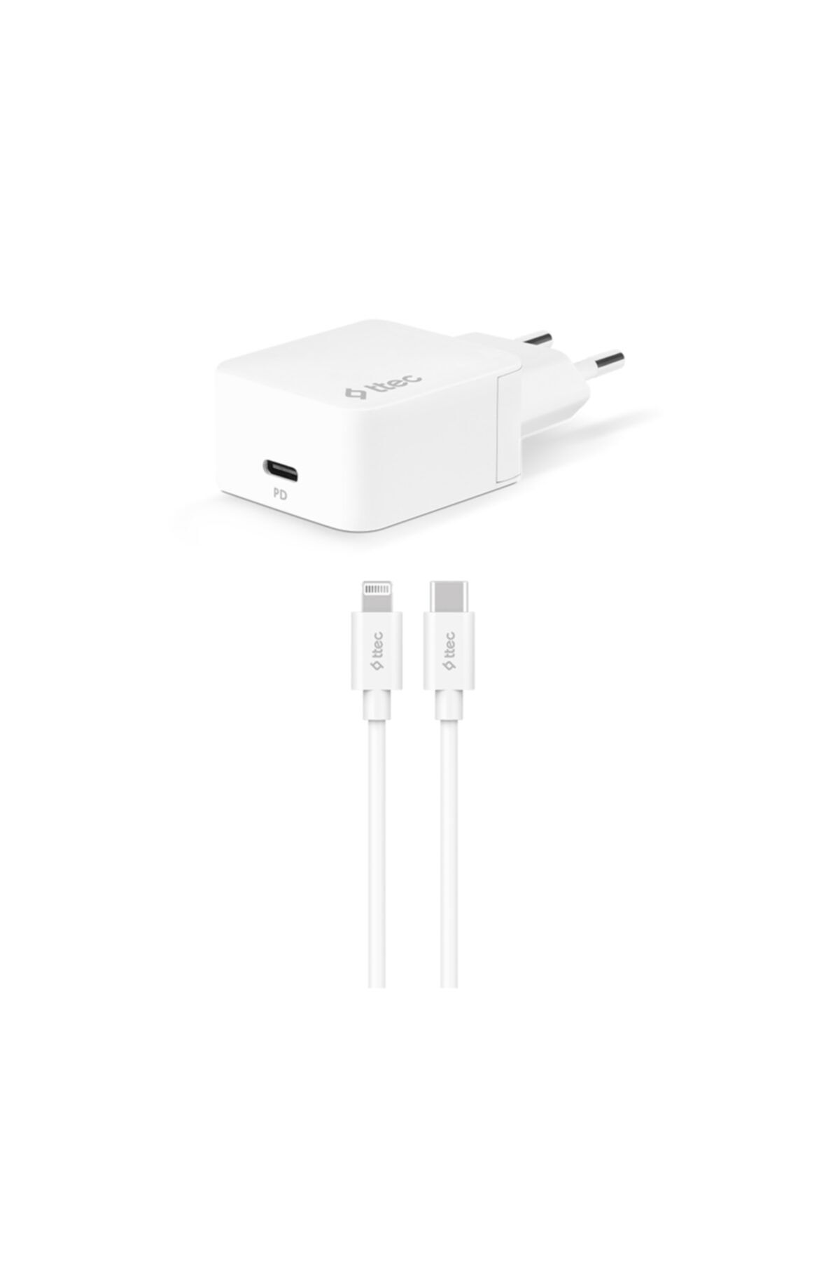 Ttec Quantum Pd Apple Mfi Lisanslı 20w Seyahat Şarj Aleti + Type-c/lightning Kablo Uyumlu