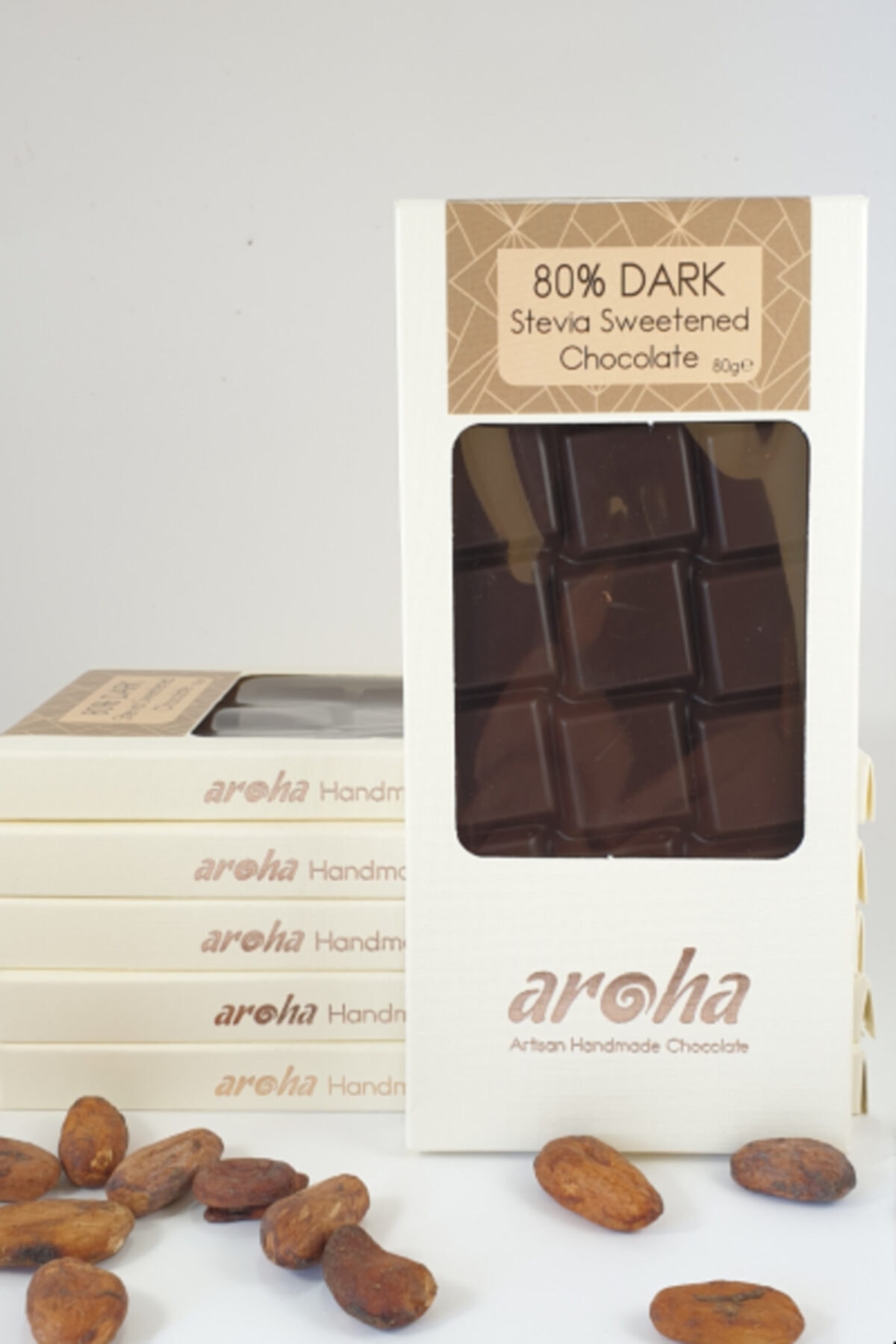 AROHA Stevialı Bitter Ketojenik Çikolata-%80 Kakao-5'li Paket