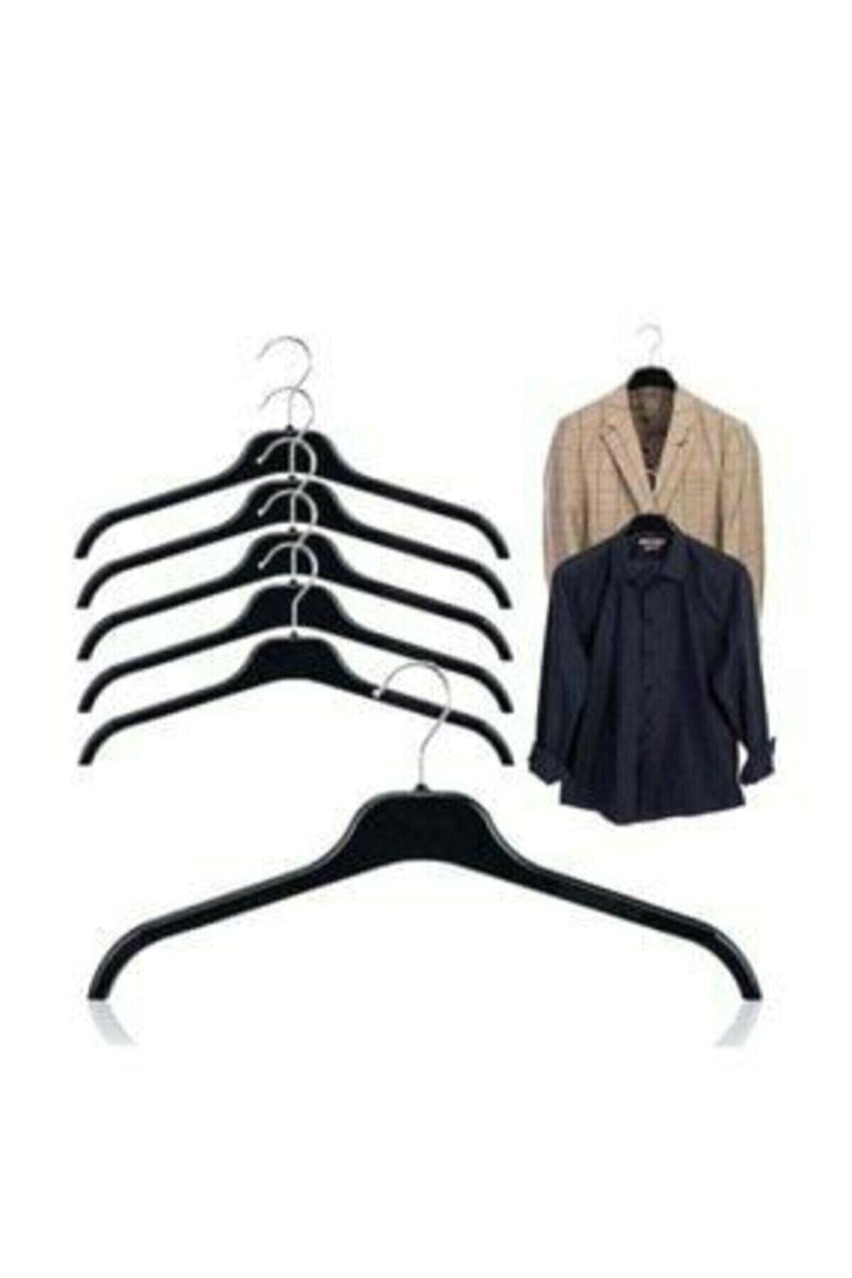 Moda Perniyan Plastik Elbise Askısı Çentikli Döner Başlıklı Kıyafet Askı 36 Adet Ec 41 Siyah36lı