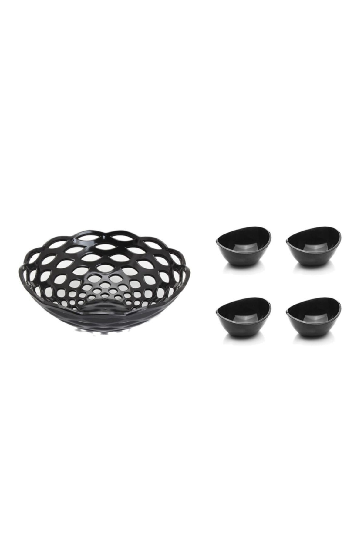 EW's Kitchenware Ews Siyah Meyvelik 4 Adet Servis Kase