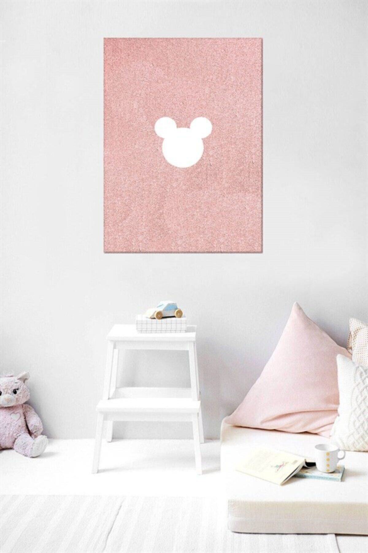 MARKADEKOR 070 Pembe Mickey Mouse Kanvas Çocuk Tablo