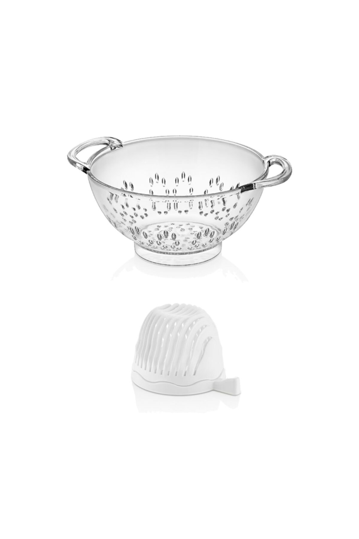 Durbuldum Ews Seffaf Akrilik Süzgec + Beyaz Salatamatik