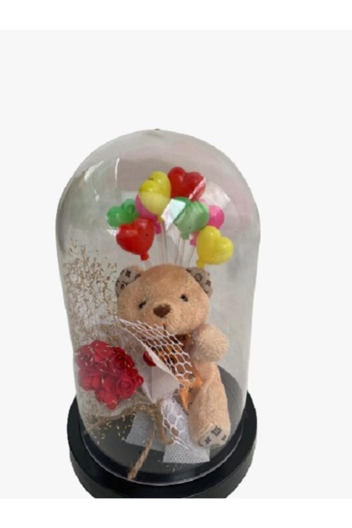 fidanova Ayıcık ,balonlu, Fanusta 18cm Boyunda