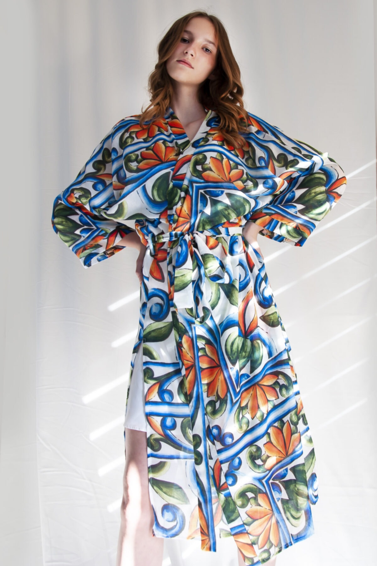 Mita Concept Mosaic Transparan Keten Kimono