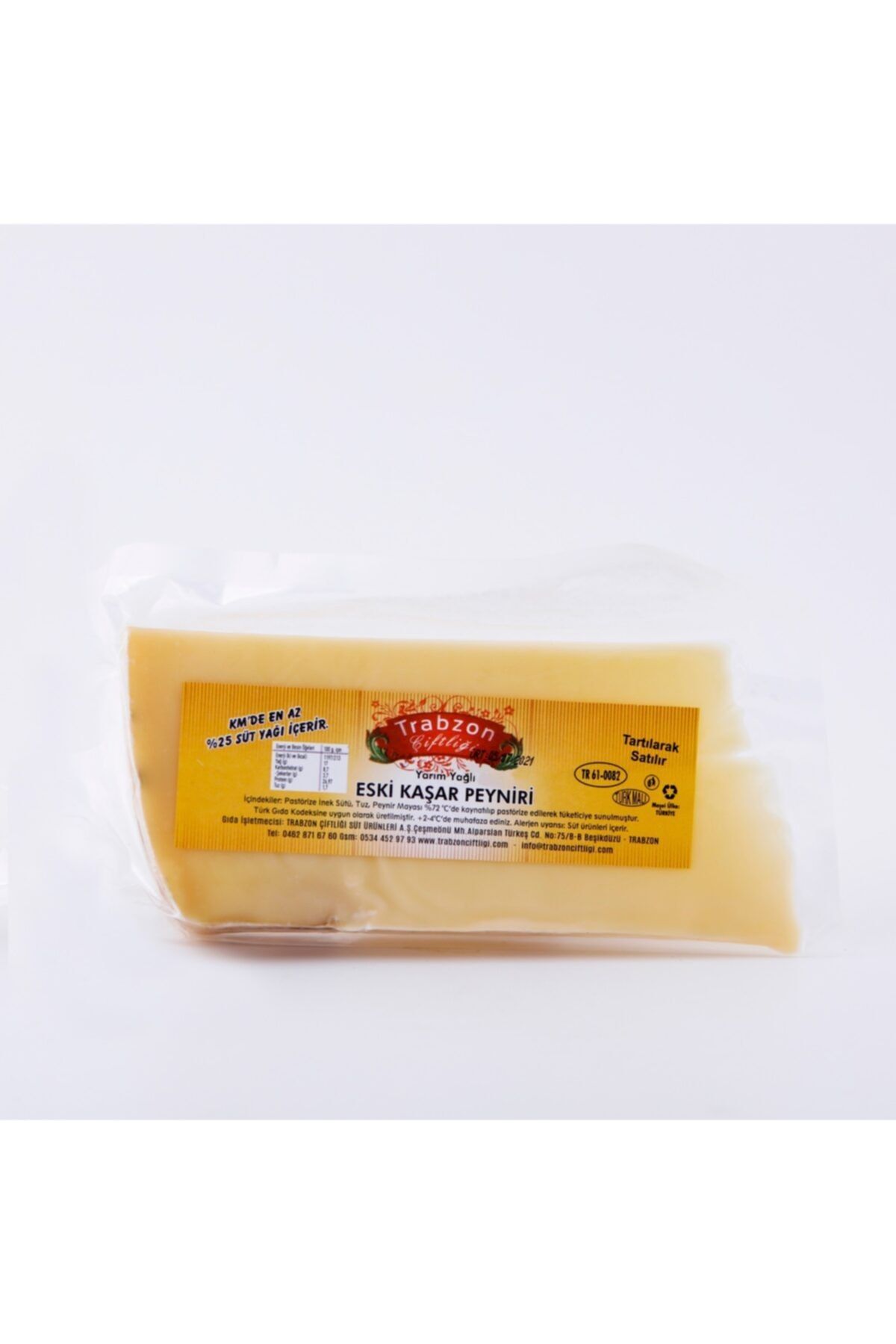 TRABZON ÇİFTLİĞİ Eski Kaşar Peyniri 500gr