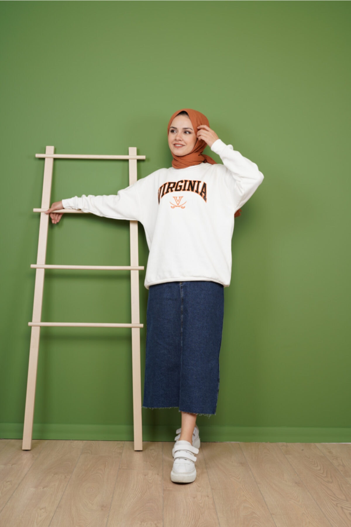 KAMİL KESKİN Kesikli Denim Etek