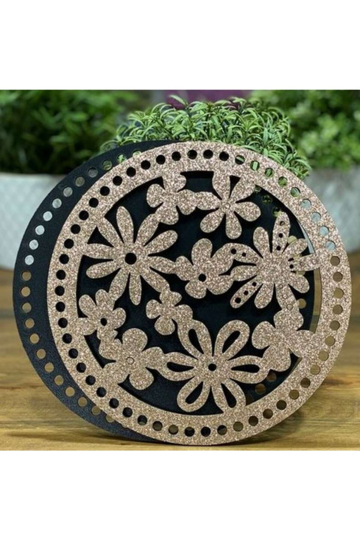 Diva İplik Diva Line Çanta Kenarı Ahşap Simli 2'li (çap: 20 Cm) Sck-27