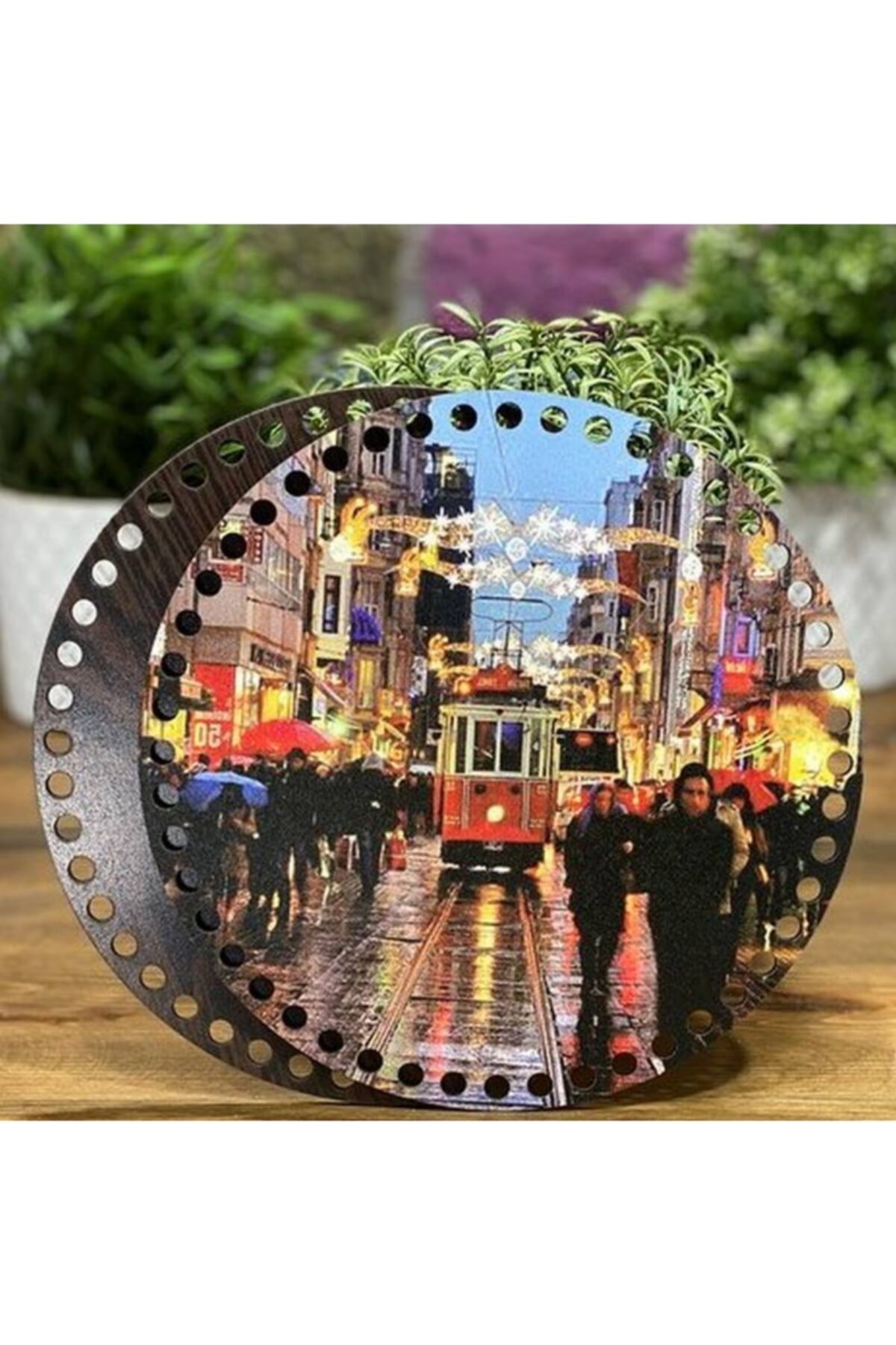 Diva İplik Diva Line Çanta Kenarı Ahşap Baskılı 2'li (çap: 20 Cm) Bck-96
