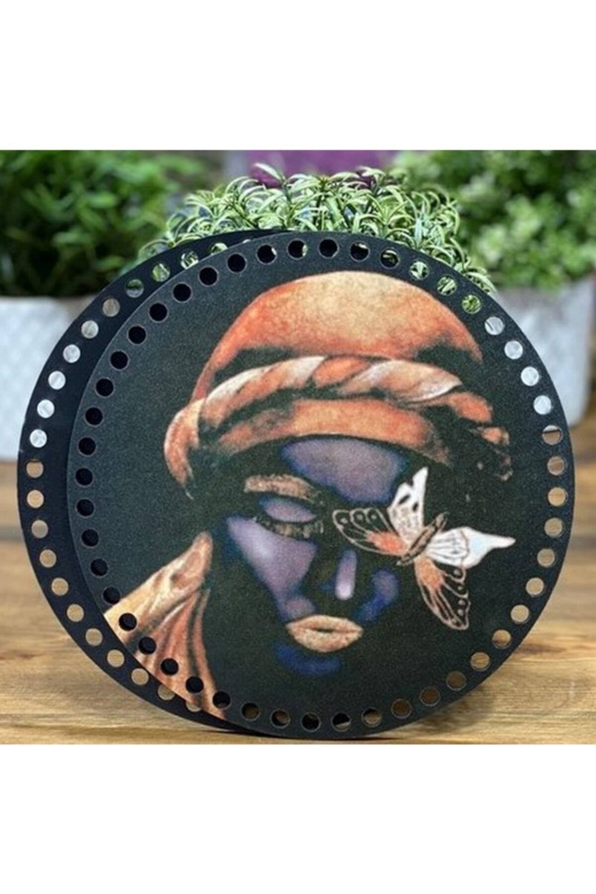 Diva İplik Diva Line Çanta Kenarı Ahşap Baskılı 2'li (çap: 20 Cm) Bck-124