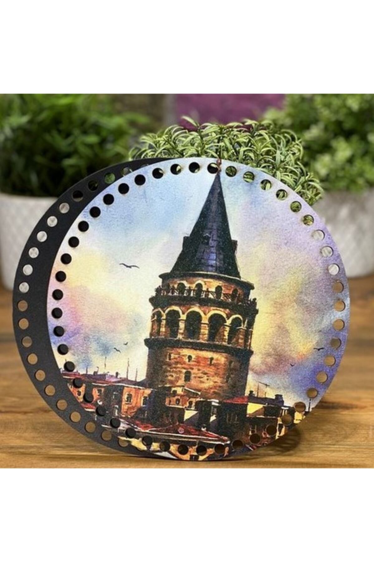 Diva İplik Diva Line Çanta Kenarı Ahşap Baskılı 2'li (çap: 20 Cm) Bck-100