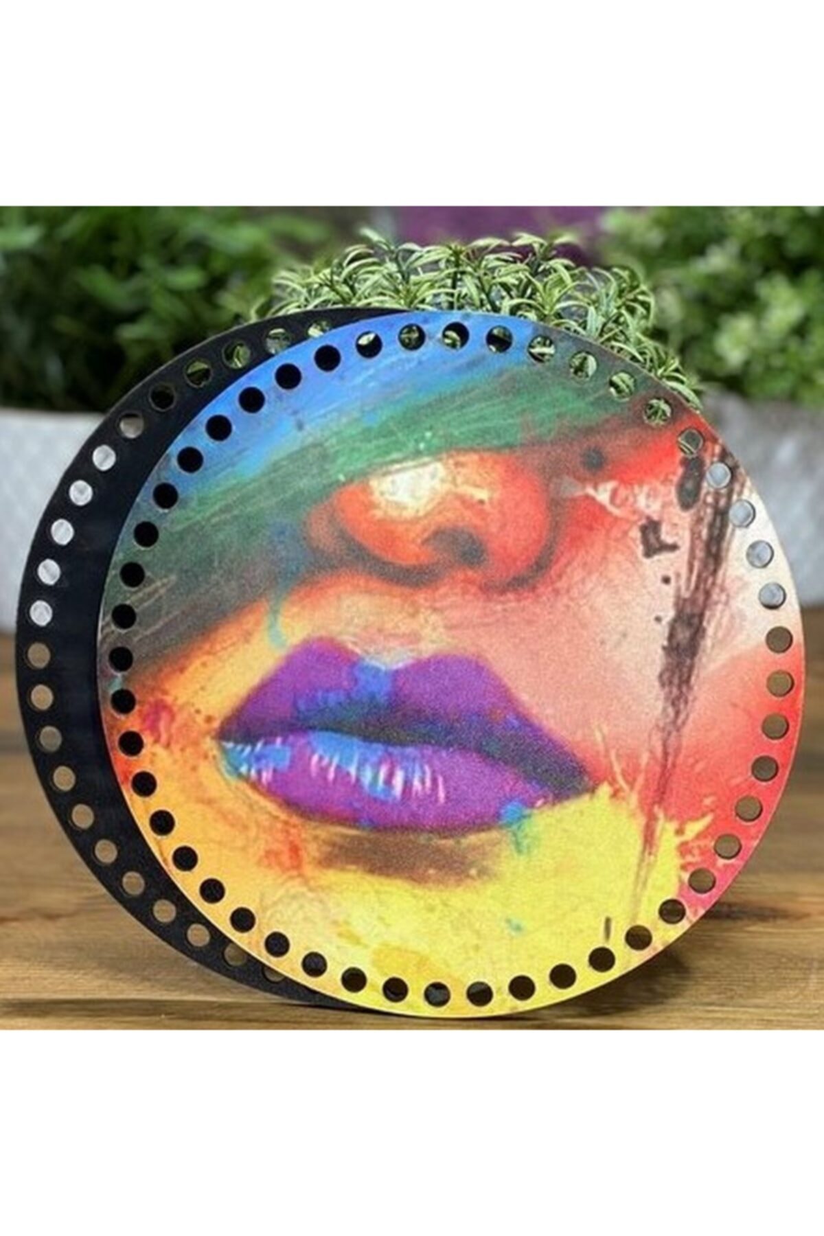 Diva İplik Diva Line Çanta Kenarı Ahşap Baskılı 2'li (çap: 20 Cm) Bck-08