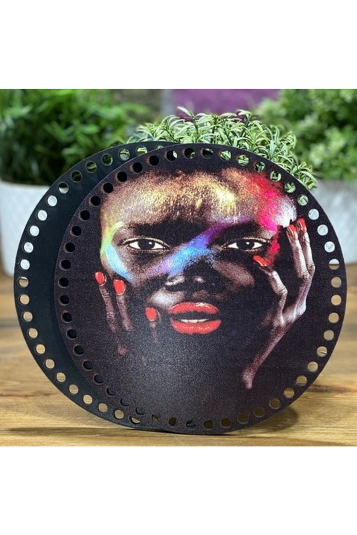 Diva İplik Diva Line Çanta Kenarı Ahşap Baskılı 2'li (çap: 20 Cm) Bck-60