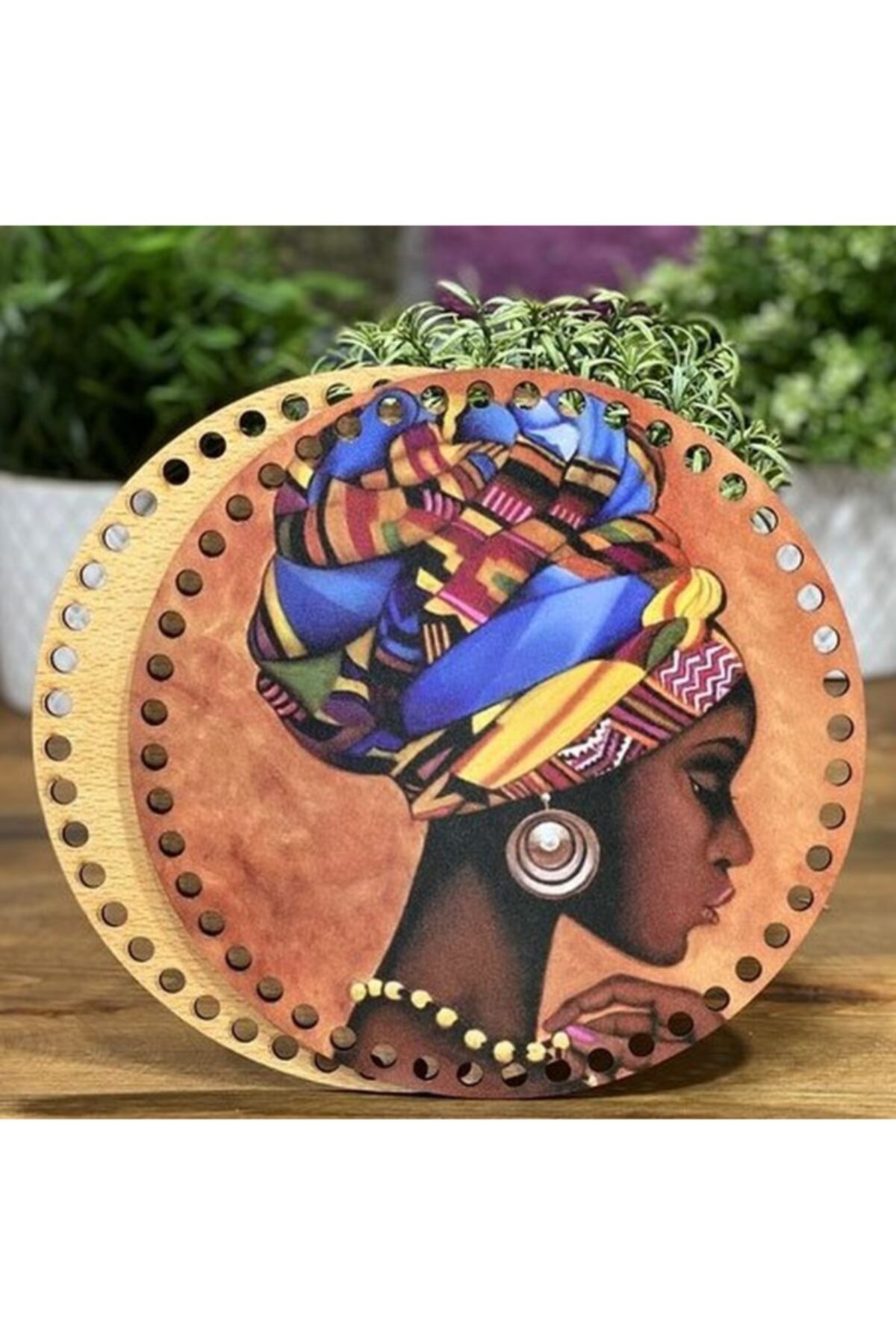 Diva İplik Diva Line Çanta Kenarı Ahşap Baskılı 2'li (çap: 20 Cm) Bck-55