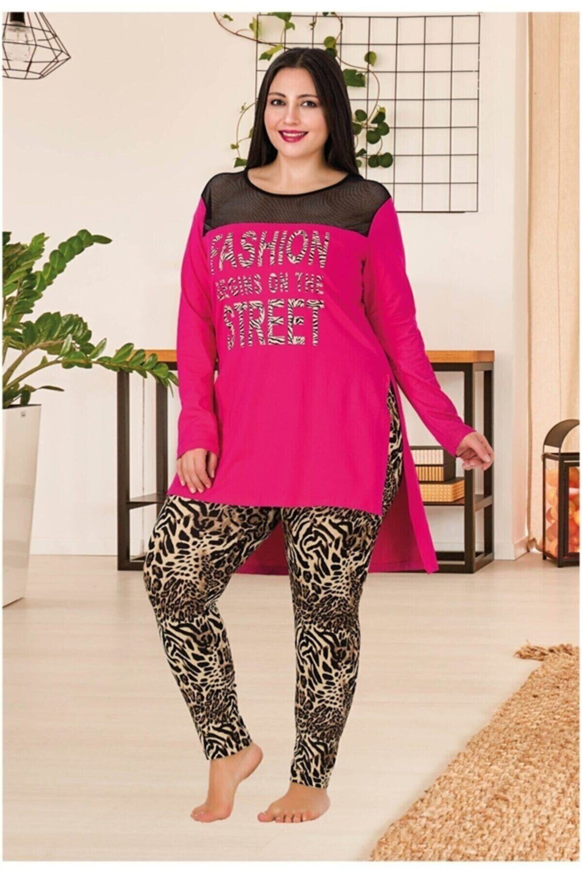FASHION VICTORY Büyük Beden Pijama Takımı Plus Size Pajama Set