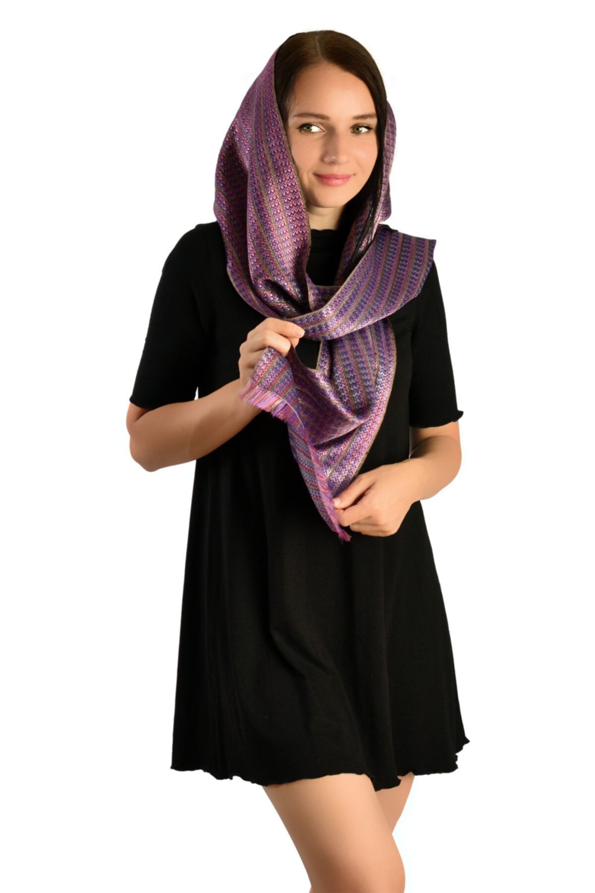 Kutnium Silk & Accessories Menekşe Kutnu Ipek Fular