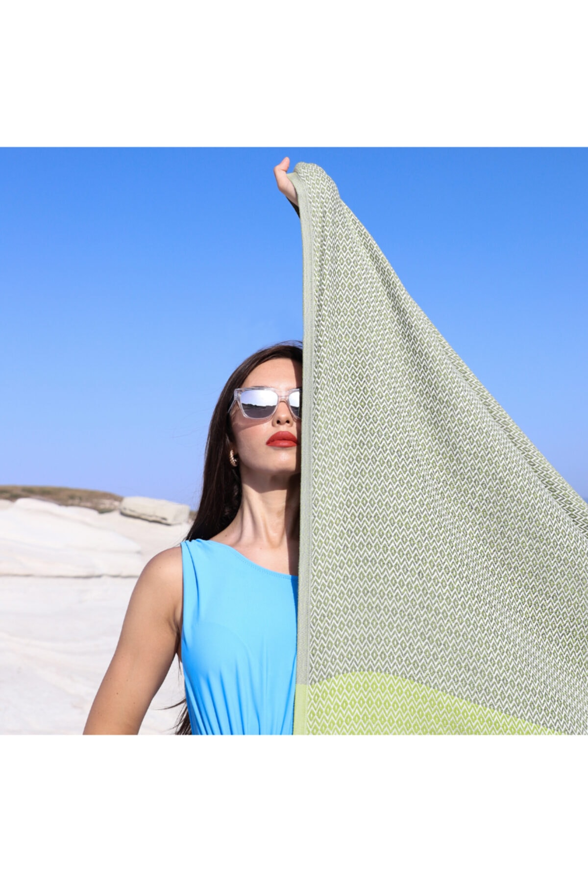 Smooth Turkish Cotton %100 Organik 2’li Pamuk Elmas Peştemal Yeşil