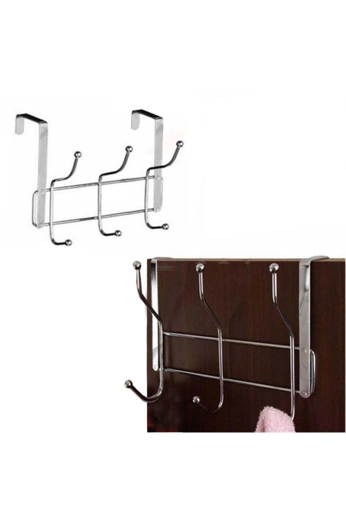 Entude Kapı Arkası Askılığı 3 Kancalı, Metal Askılık