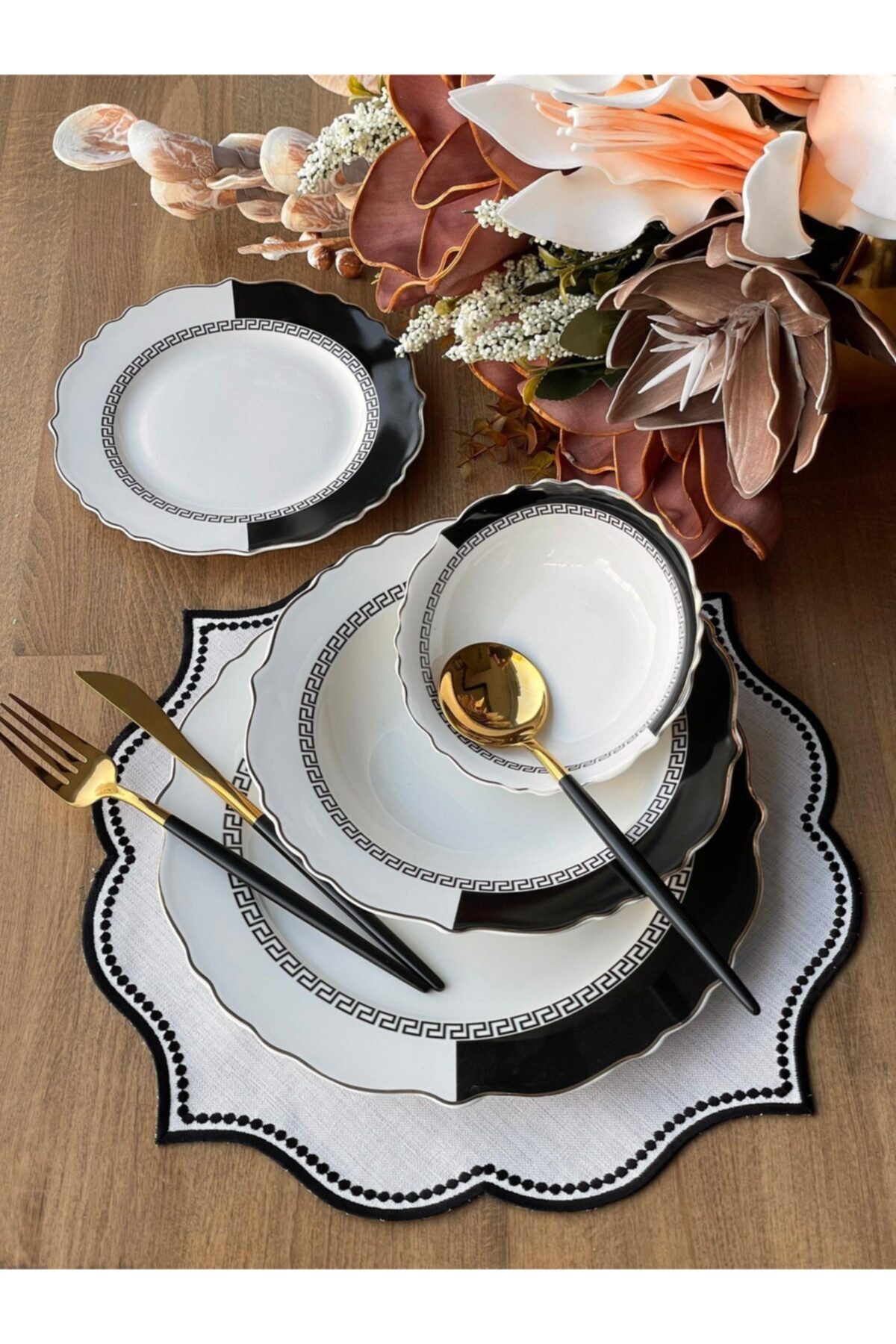 ROSSEV Yemek Takımı Darkness 24 Parça 6 Kişilik