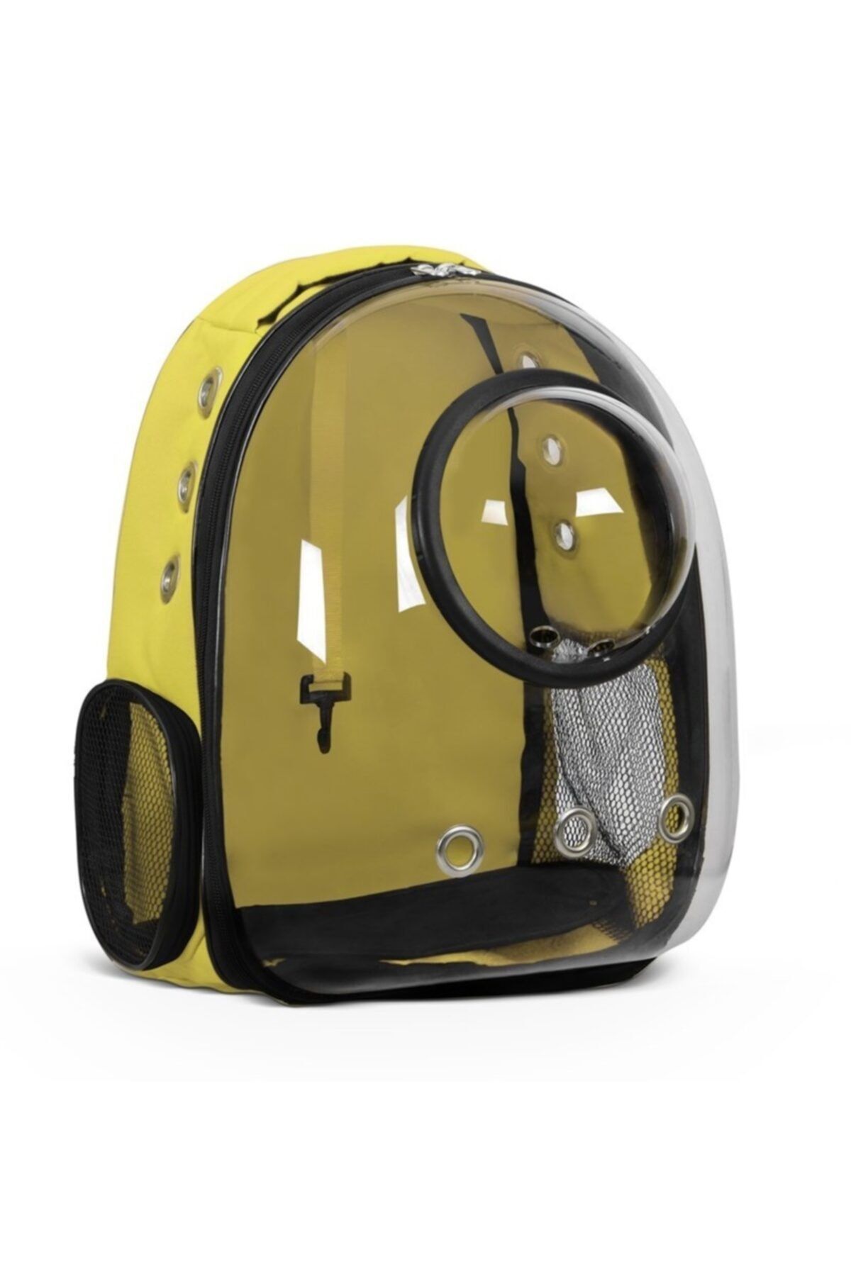 Glipet Fanuslu Şeffaf Astronot Kedi Köpek Taşıma Çantası 42x22x33 Cm Sarı