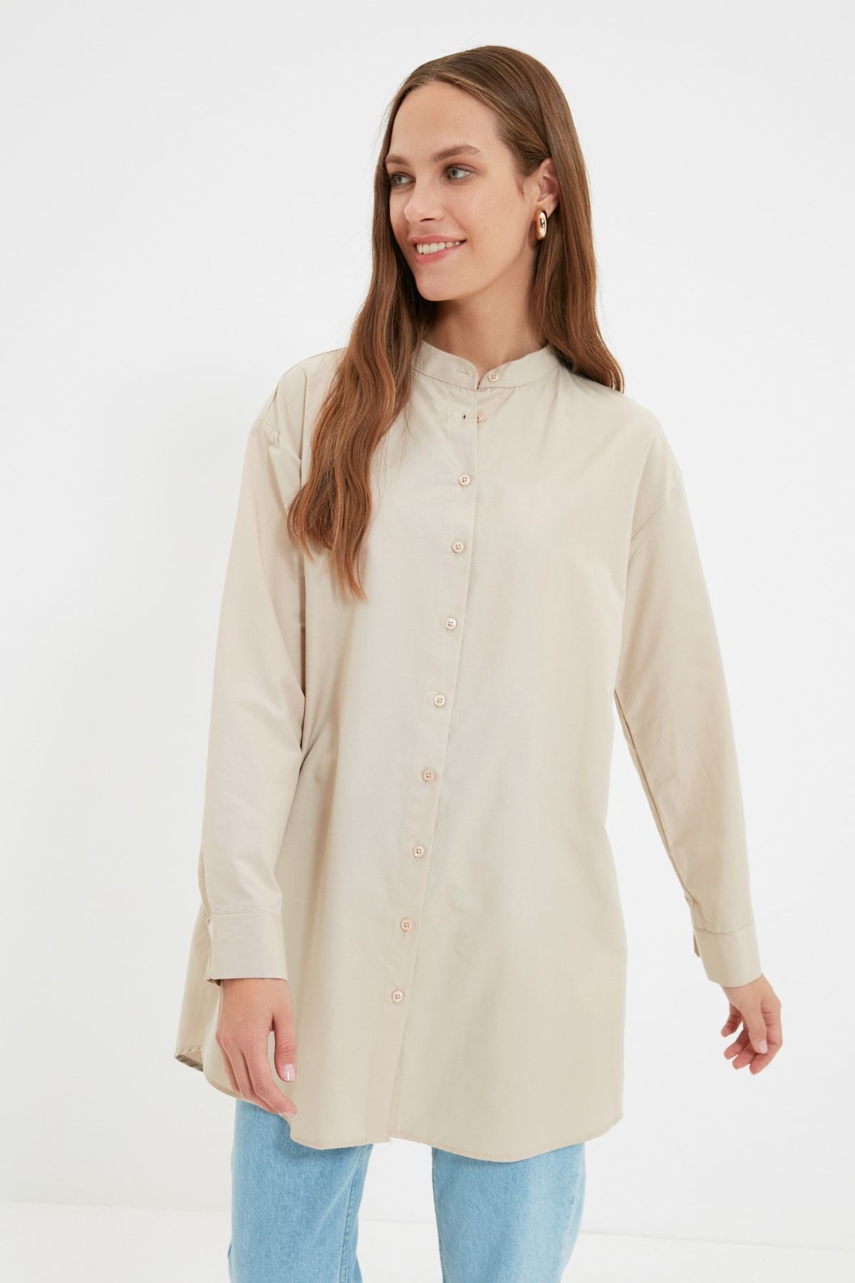 Trendyol Modest Taş Dik Yaka Tunik TCTAW22UK0155