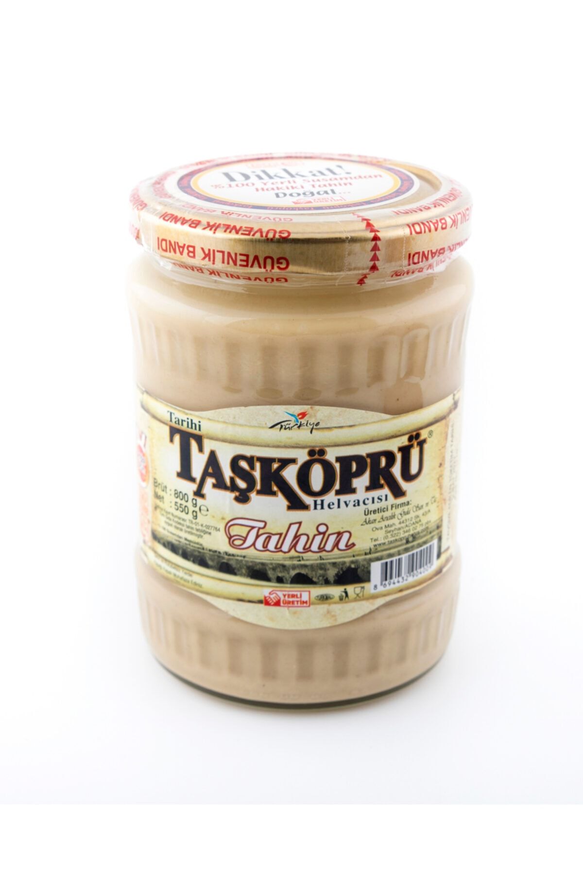 TARİHİ TAŞ KÖPRÜ HELVACISI 800 Gr. Cam Kavanoz Tahin