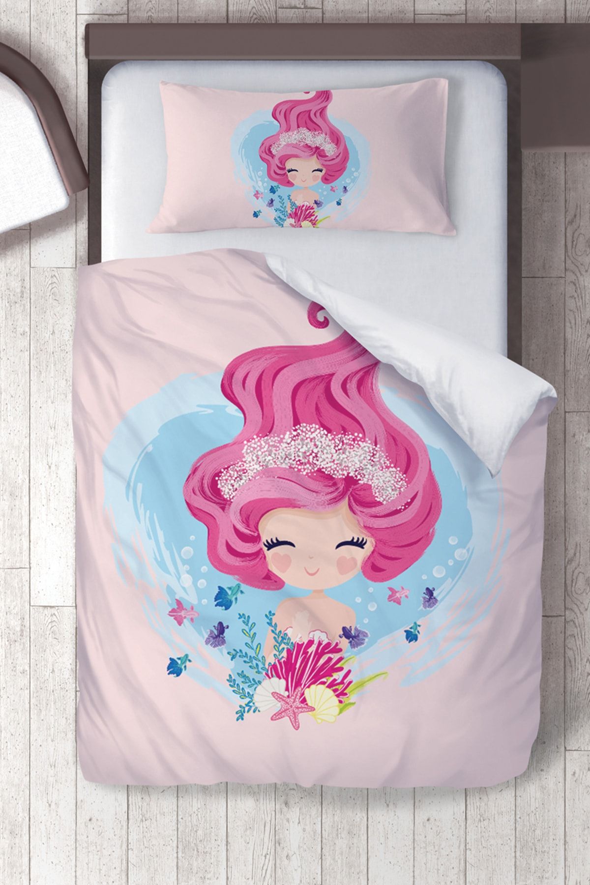 Tinybabyconcept Pamuk Saten Deniz Kızı 4 Bebek Odası Bebek Nevresim Takımı