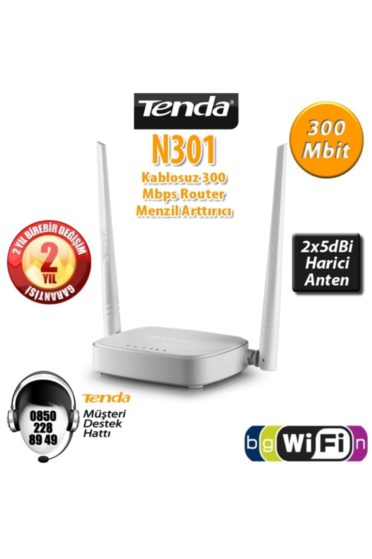 tenda N301 300 Mbps 4 Port Router 2 Anten