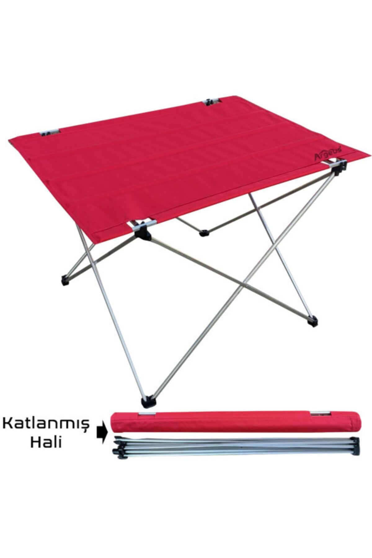 e life tasarım 54001 Argeus Katlanabilir Alüminyum Masa /kırmızı