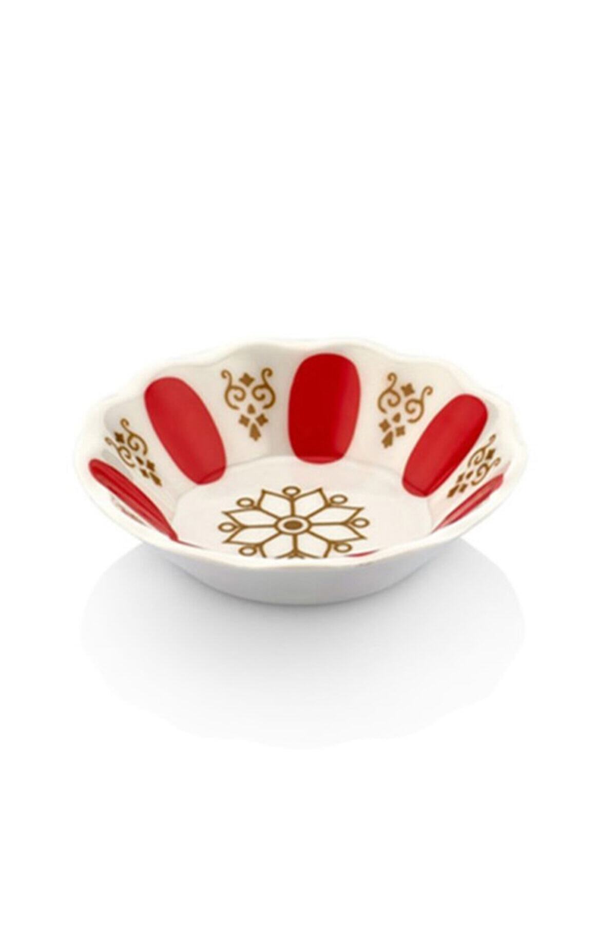 Morza Melamin x6 Adet Çay Tabak 10cm Kırmızı Benekli (çap:10cm Yuk:2.5cm 48gr)
