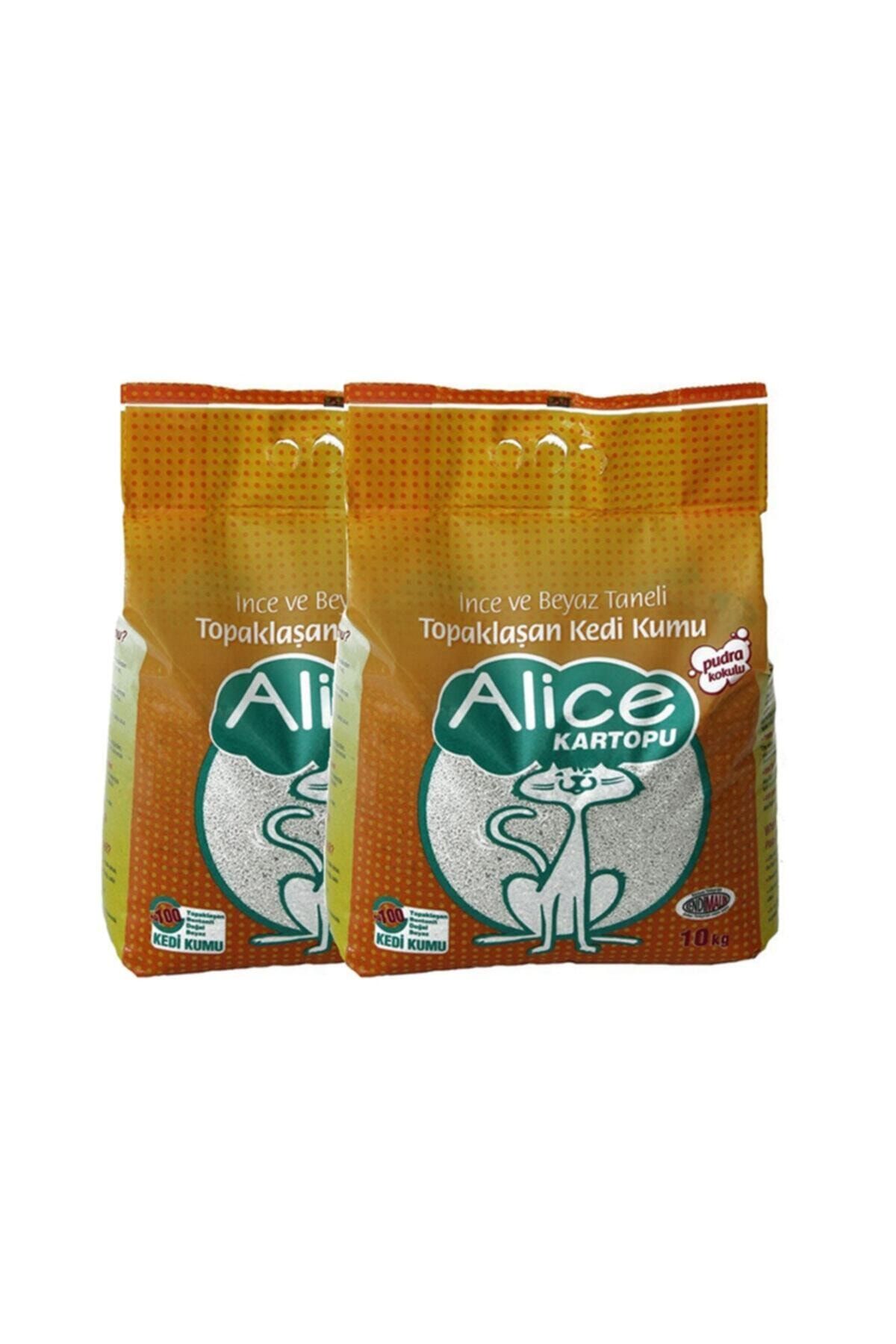 Alice Kartopu Ince Ve Beyaz Taneli Pudra Kokulu Kedi Kumu 2x10 Kg