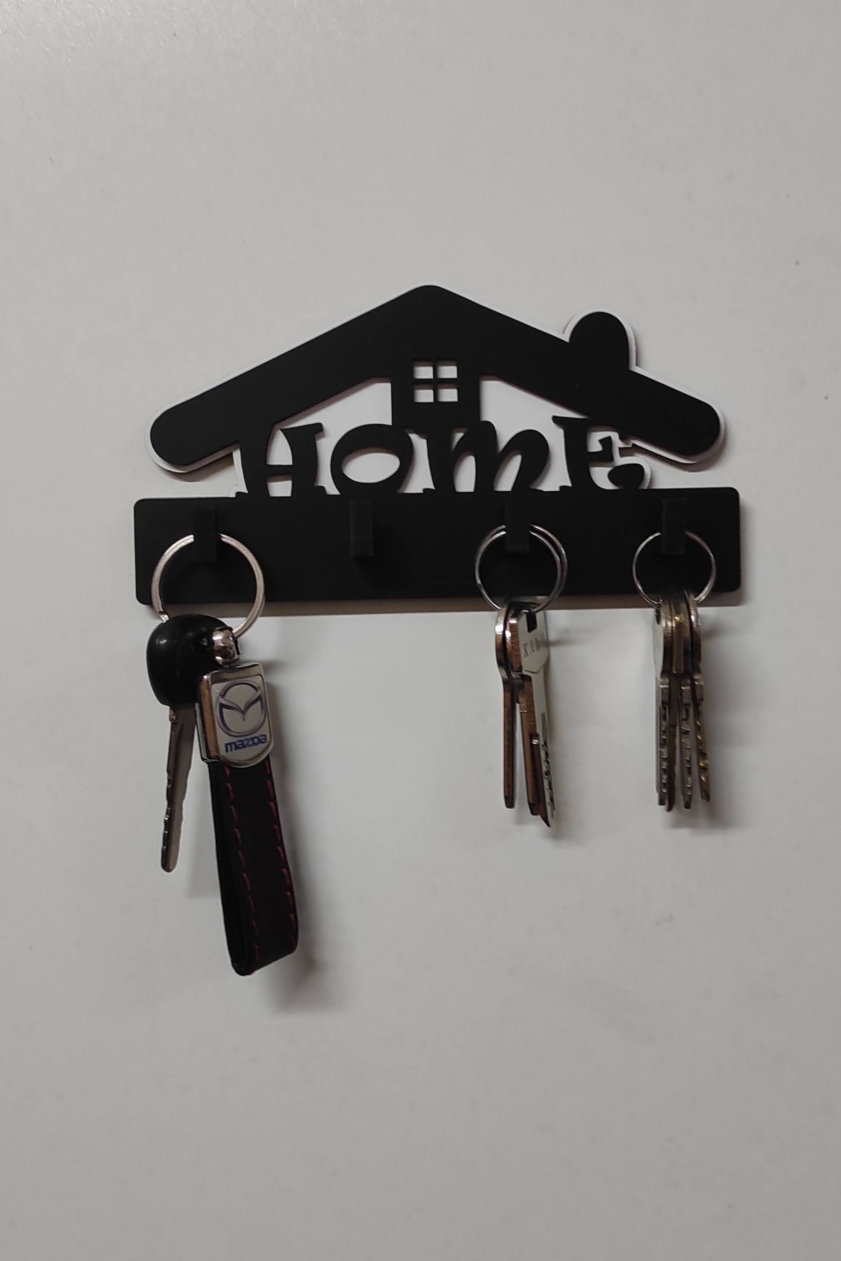 Dekotadan Ev Figürlü Home Ahşap Anahtar Askısı