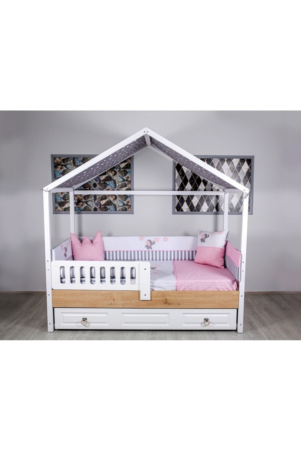 Mini Baby Aqua Pembe Montesori Bebek Uyku Seti 90x190 Ve 100x200 Ölçü