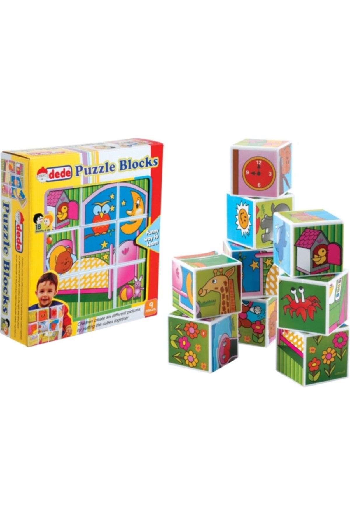 DEDE 02034 Resimli Küpler 9 Lu Oyuncak