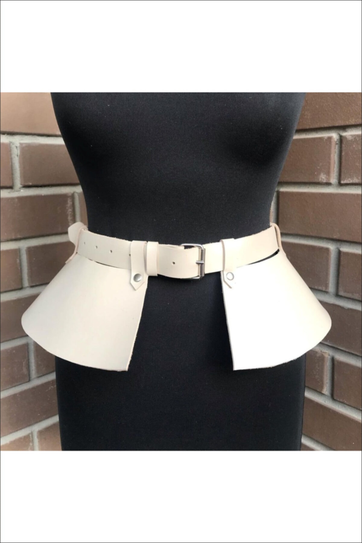 Sweet Demon Kadın Body Elbise Veya Ceket Üzeri Geniş Şerit Şık Deri Korse Bel Kemer Bej