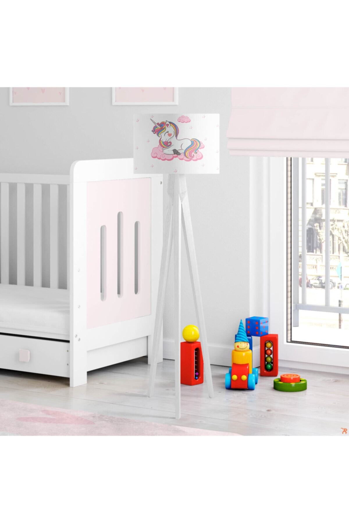 Çekirdek Home Pembe Bulutlu Unıcorn Çocuk Odası Lambader