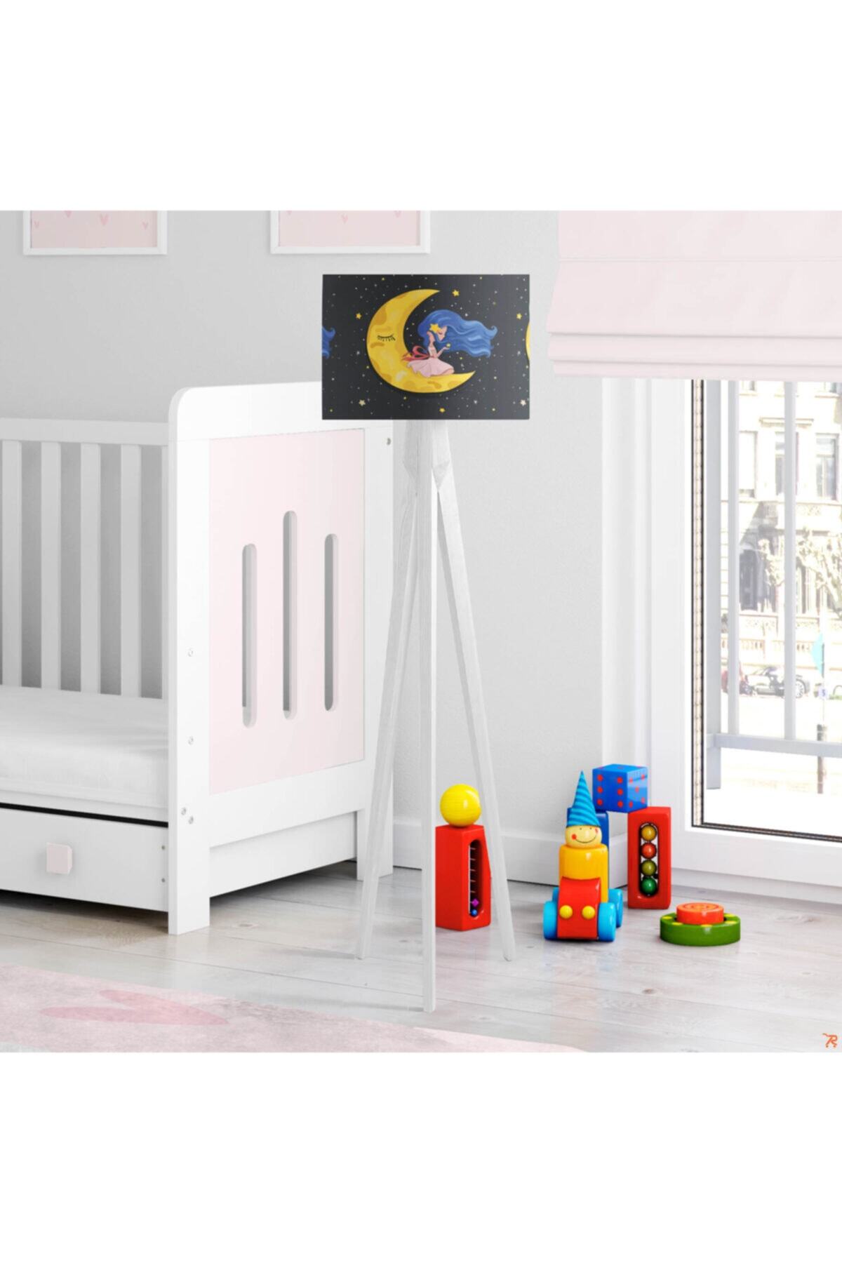 Çekirdek Home Mavi Saçlı Ay Kızı Çocuk Odası Lambader